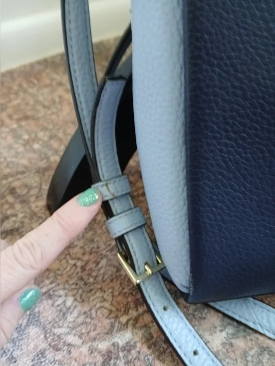 Kate Spade- Navy Blue/Light Blue-Two-toned-Pebbled Leather-Crossbody Bag - Picture 9 of 15